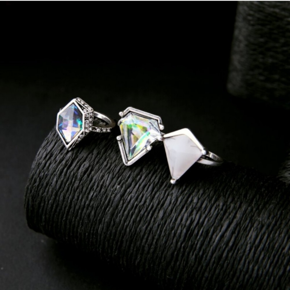 Crystal Decor Set of 3 Stacking Rings